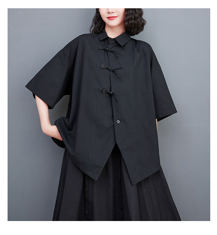 Simple Solid Color Short Sleeve Shirt