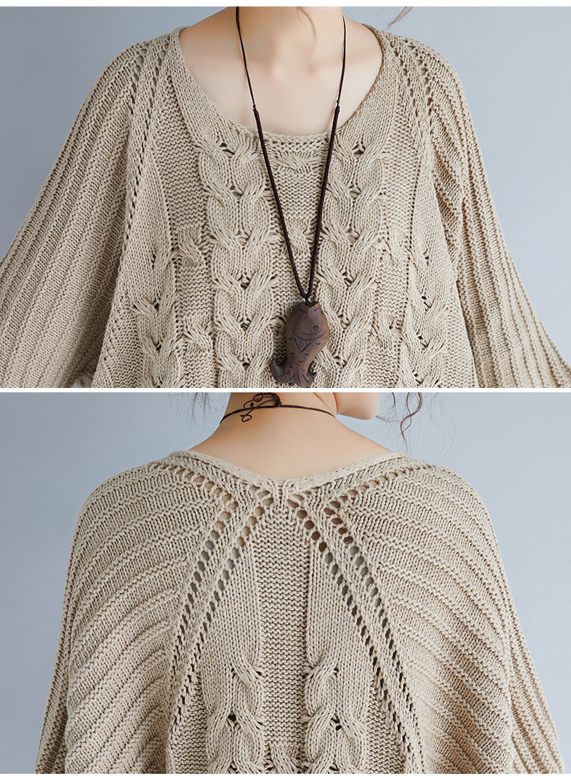 Loose Knit Bat Sleeve Sweater