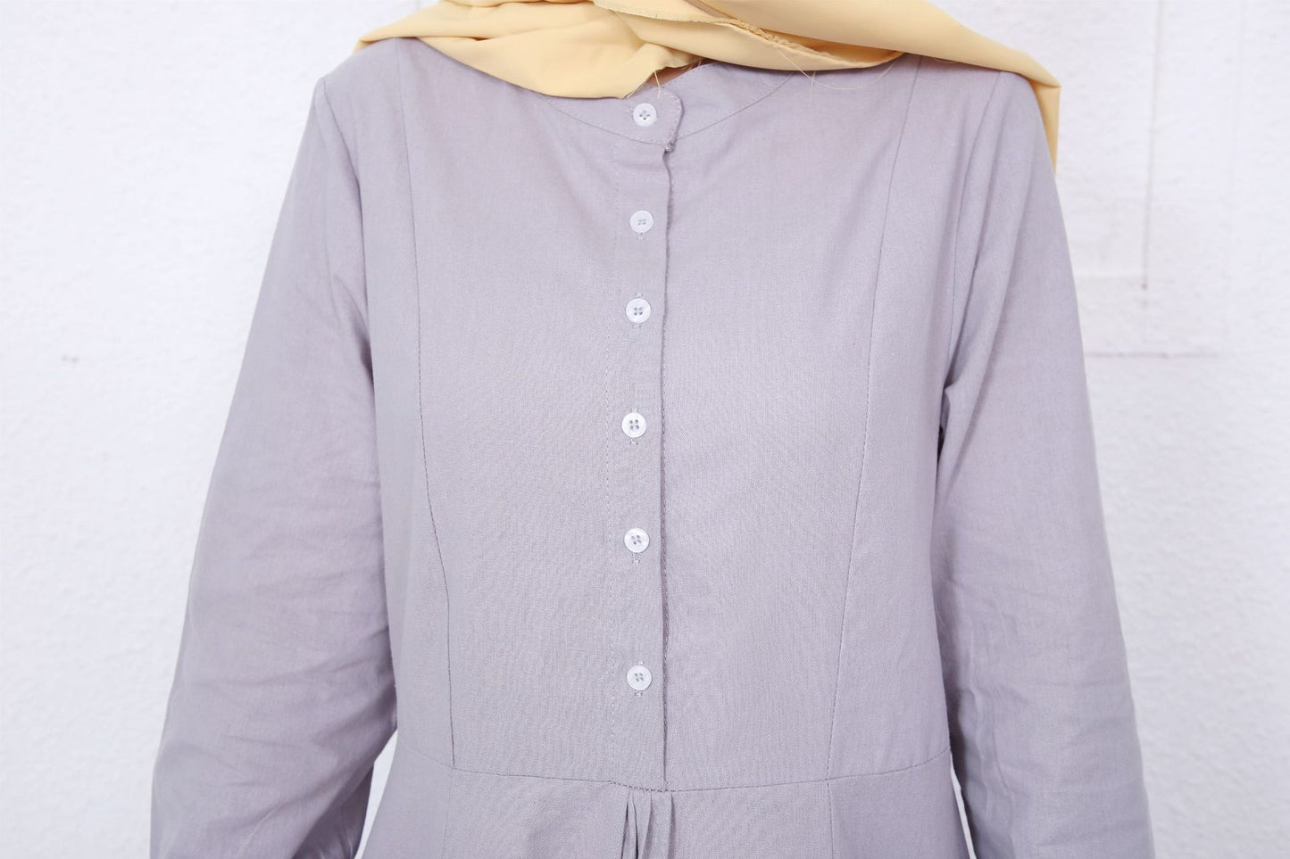 Simple Solid Color Stand Collar Maxi Dress