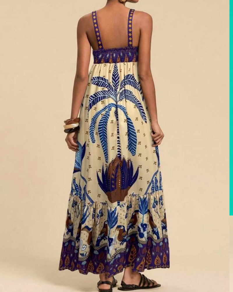 Casual Bohemian Print Sling Dress
