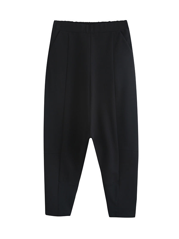 Simple Cool Loose Elasticity Solid Color Casual Harem Pants Bottoms