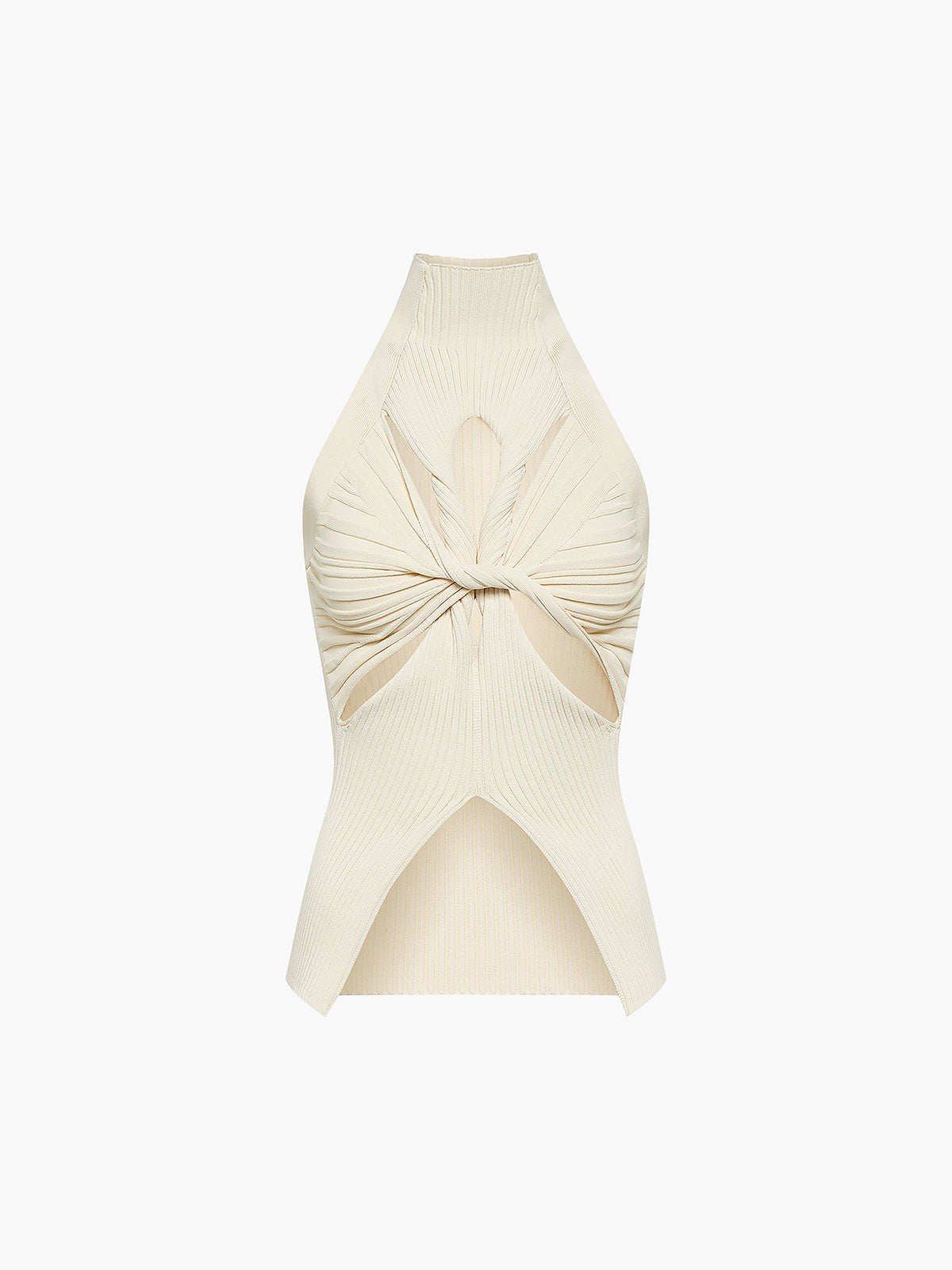 Twist Cutout Mockneck Rib Top
