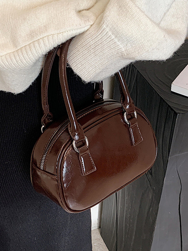 Geometric Solid Color Zipper Crossbody Bags Handbags