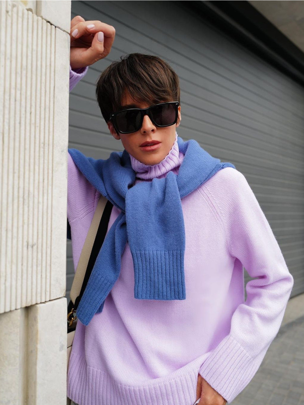 Turtleneck sweater autumn and winter elegant commuter solid color raglan sleeve women's knitted blouse