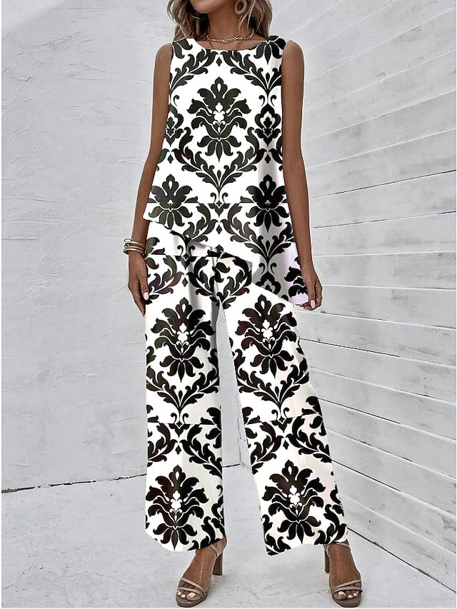 Women's Printed Loose Two-piece Set