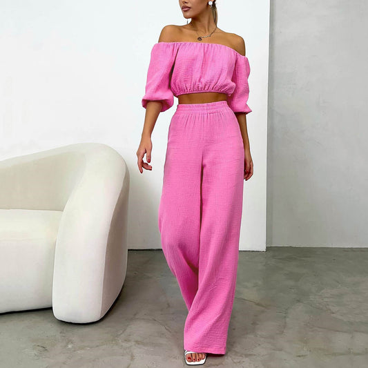 Off Shoulder Stylish Two-Pieces Set