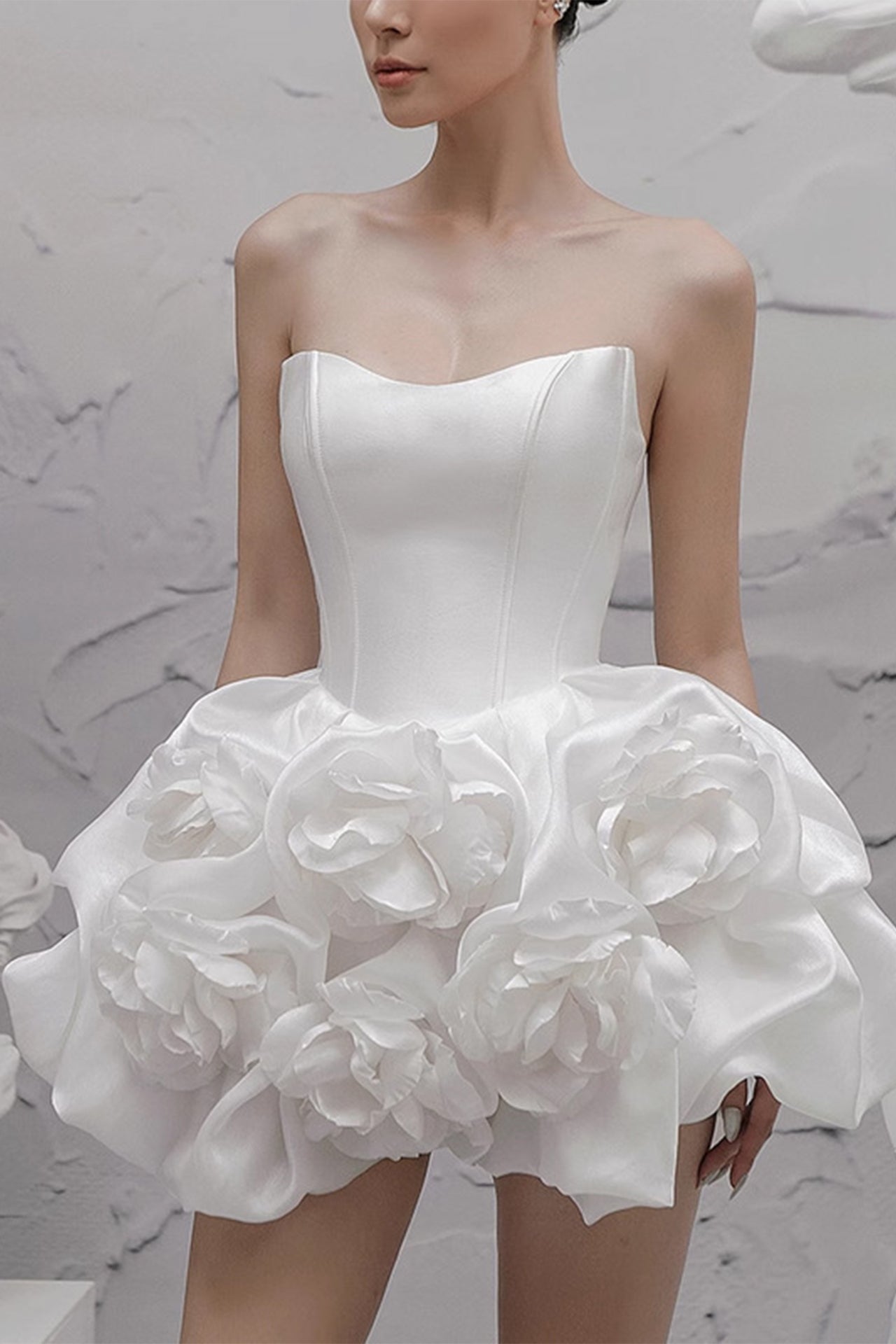 Ophelia White Flower Mini Dress