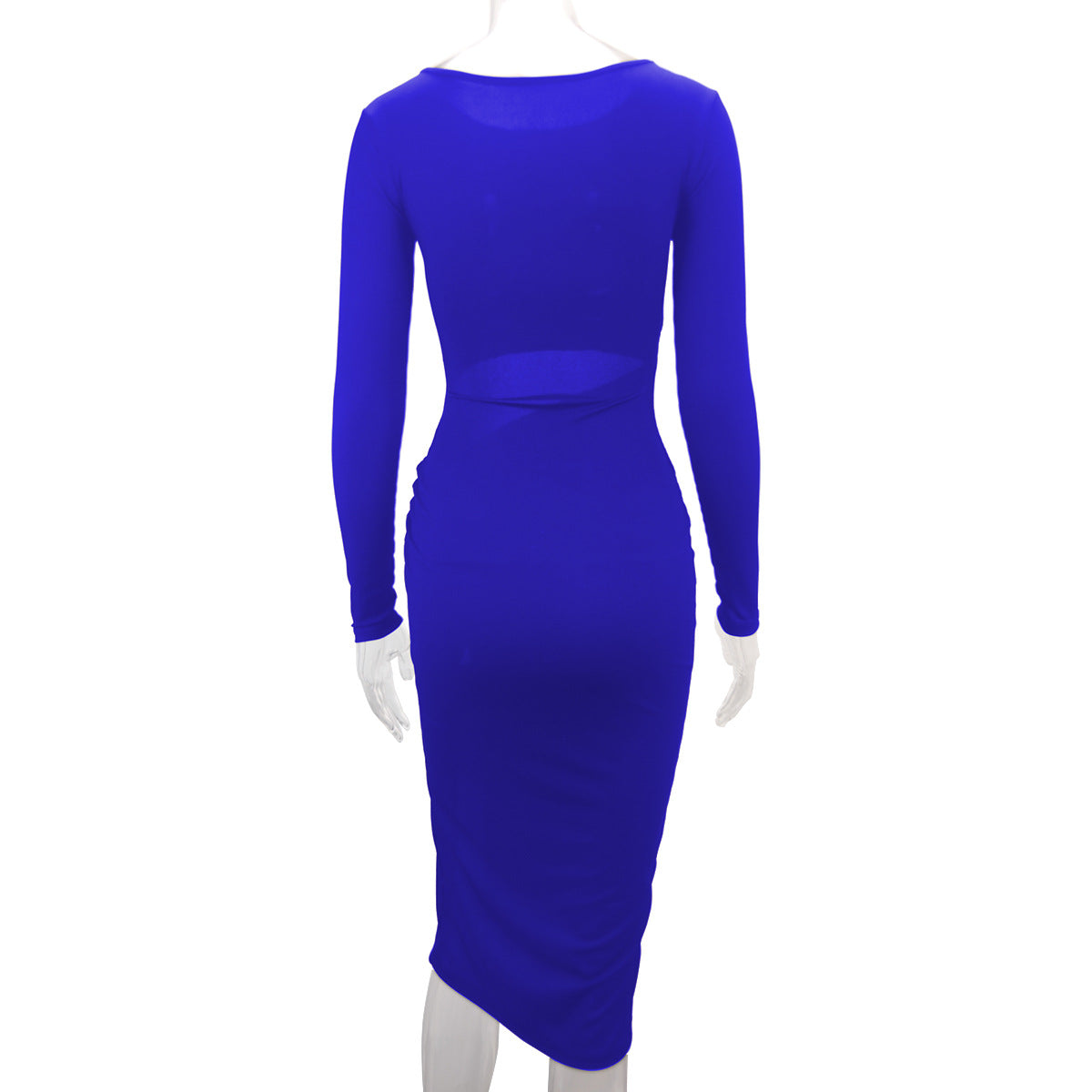 Women's clothing sexy stripes hollow out split long dress