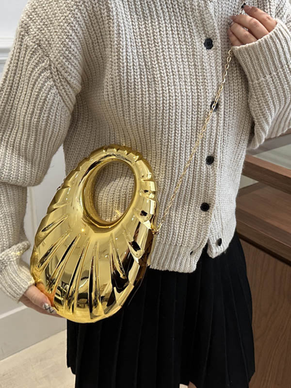 Chains Geometric Zipper Crossbody Bags Handbags