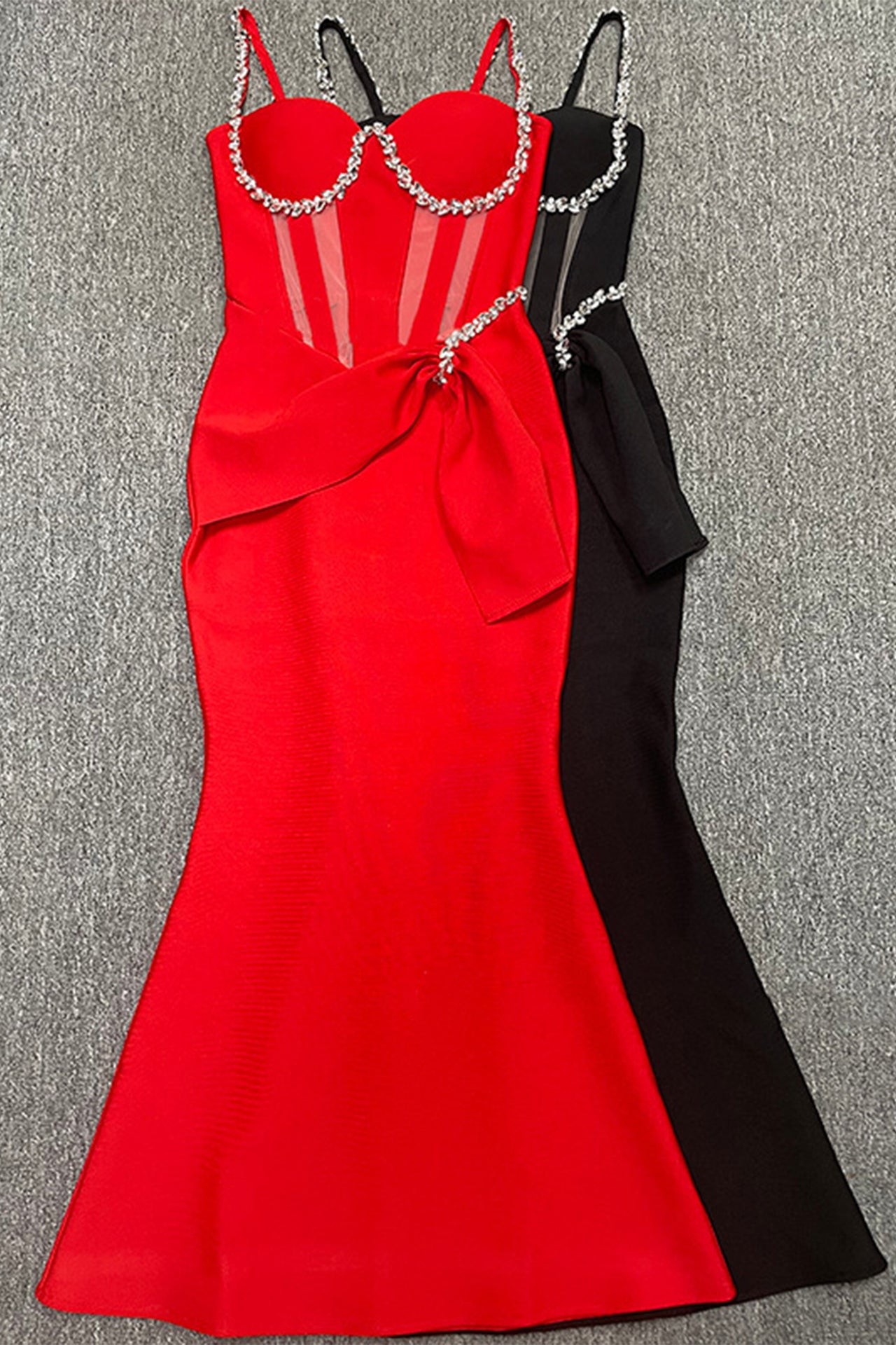 Evie Strap Mesh Pleated Maxi Dress