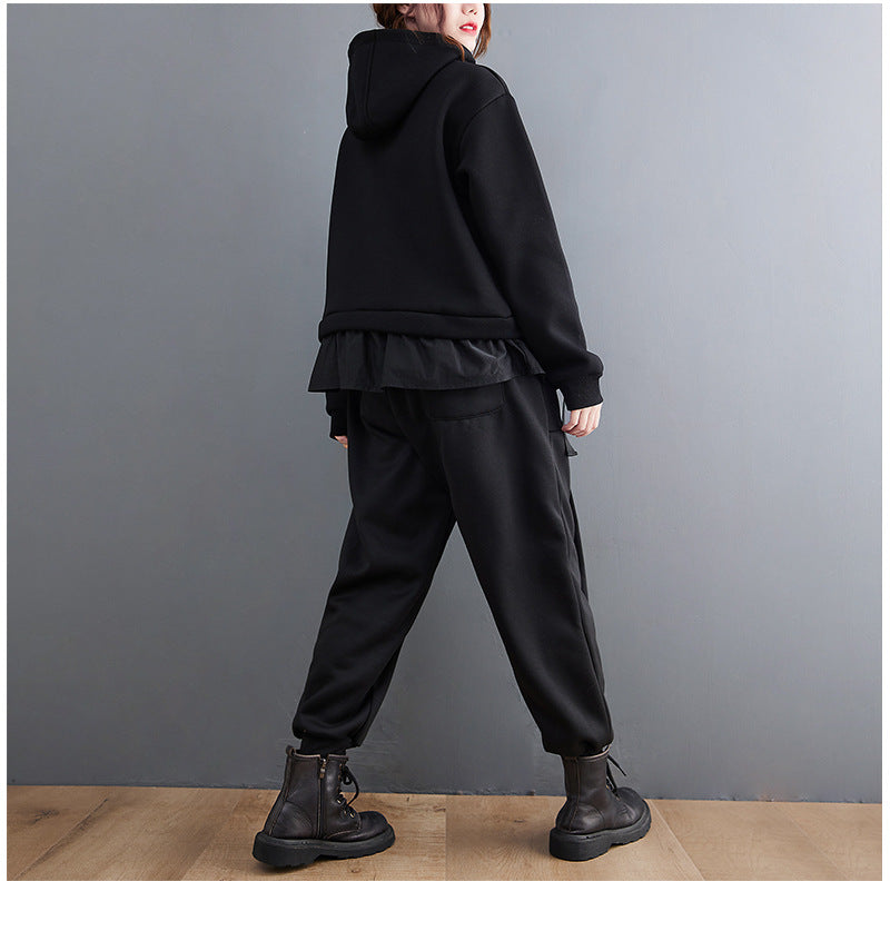 Special Splicing High Collar Sweatshirt