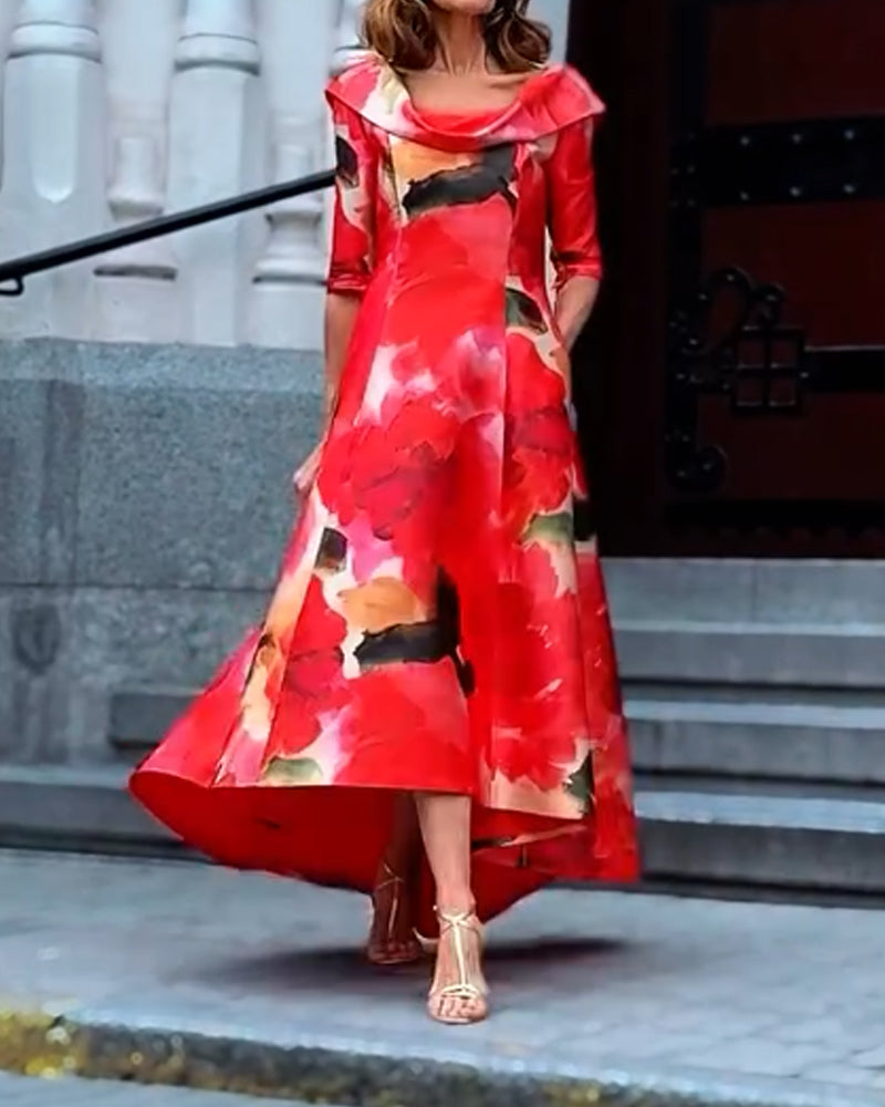 Fashion Print Flower Dress