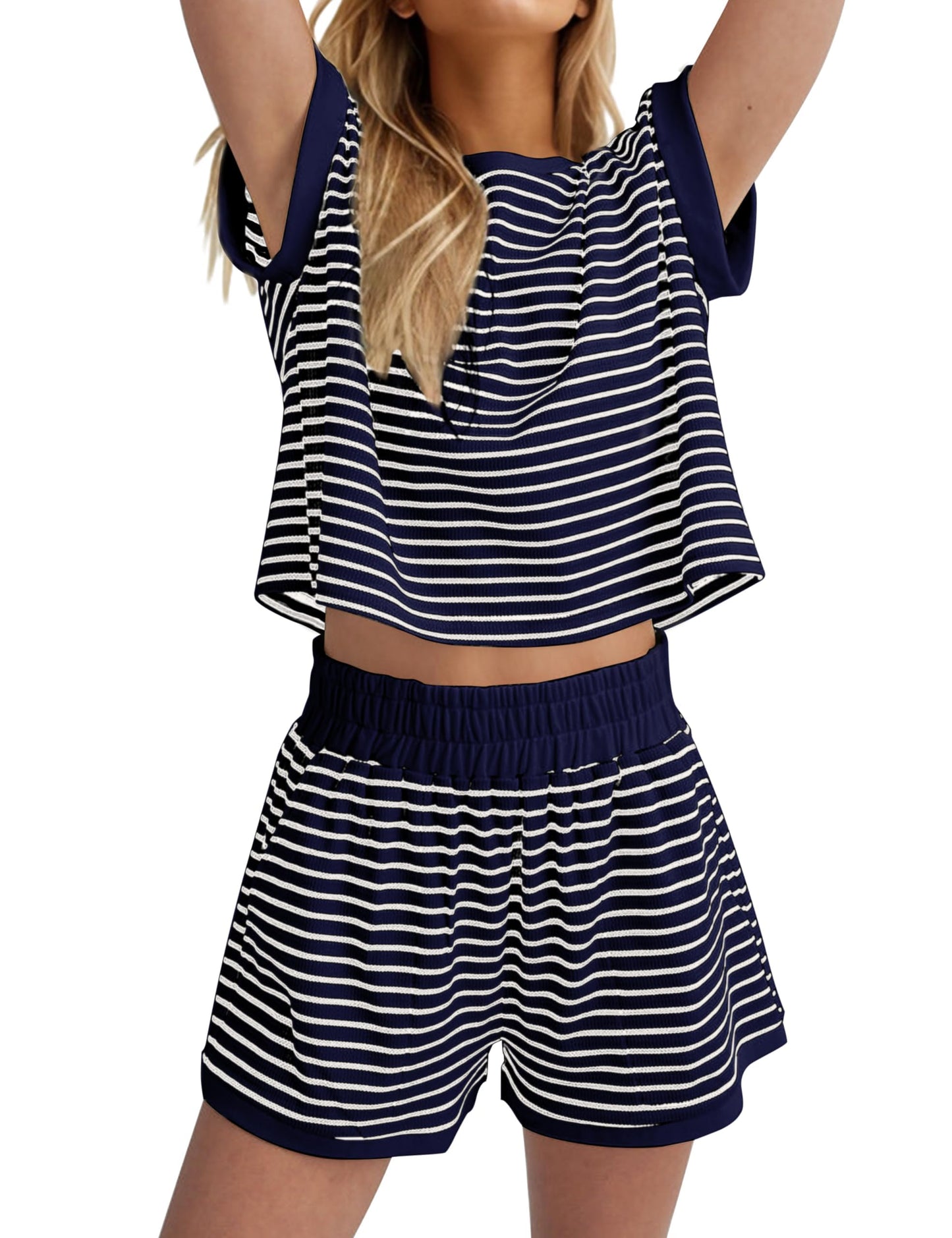 Women's Striped Knit Lounge Sets With Pockets(Buy 2 Free Shipping)