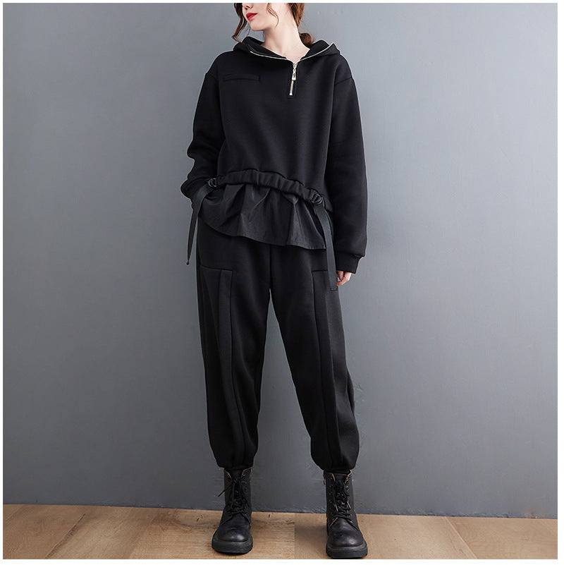 Special Splicing High Collar Sweatshirt