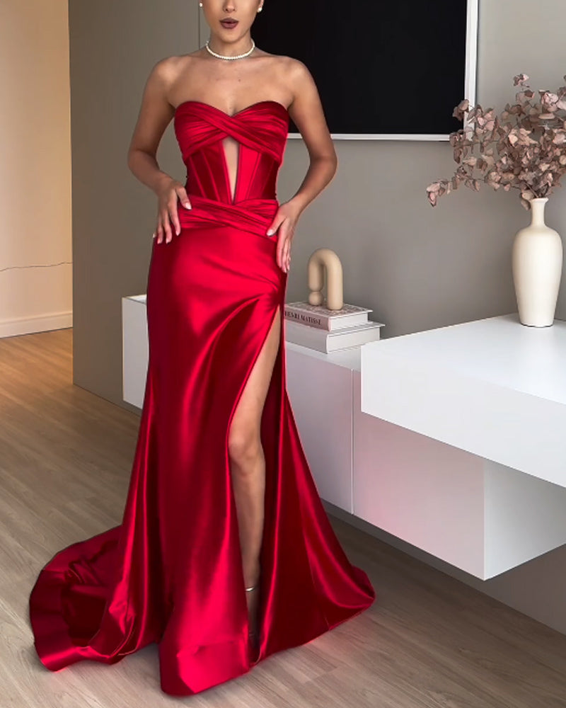 Elegant Strapless Party Dress