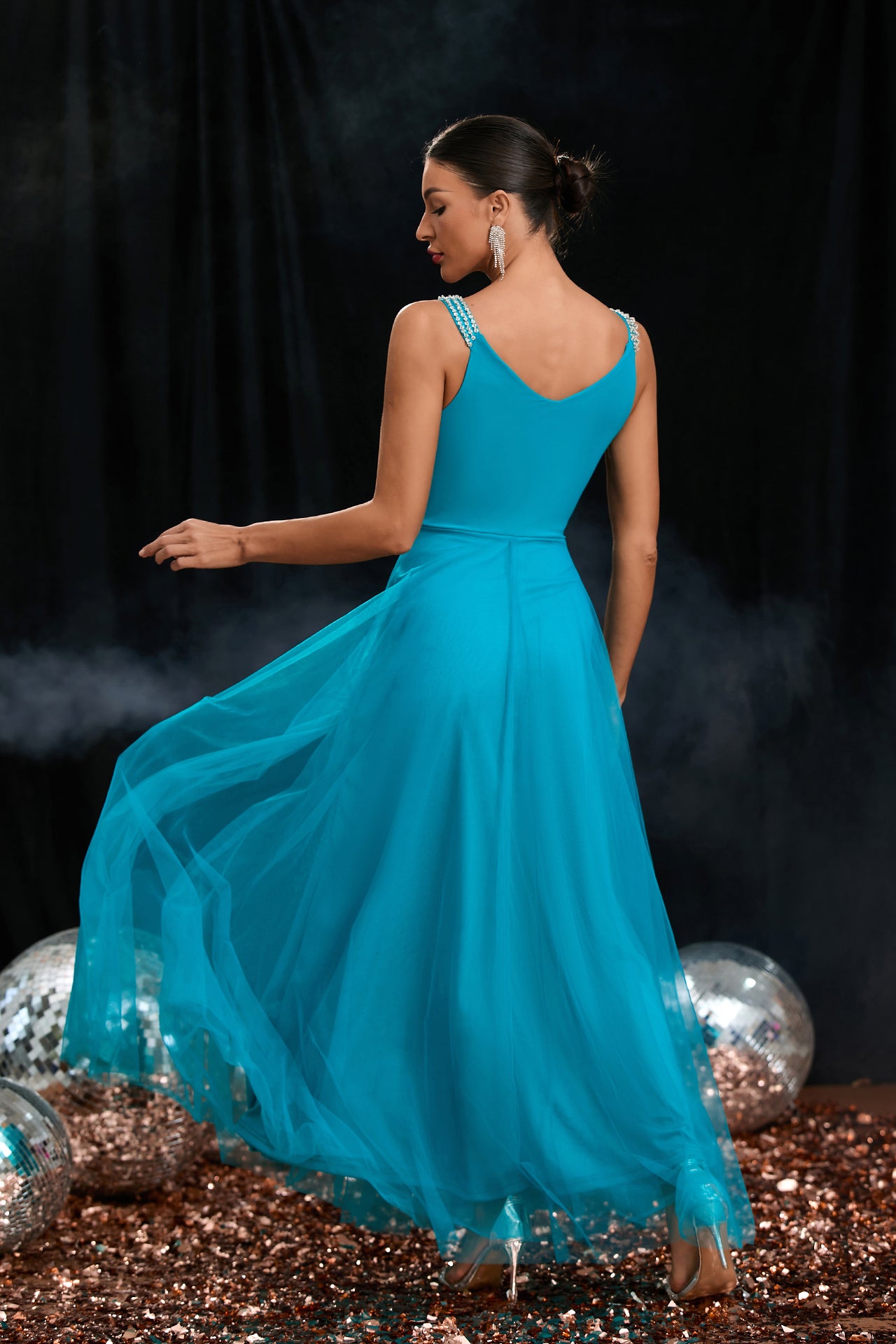 Lavinia Strap Mesh Maxi Dress