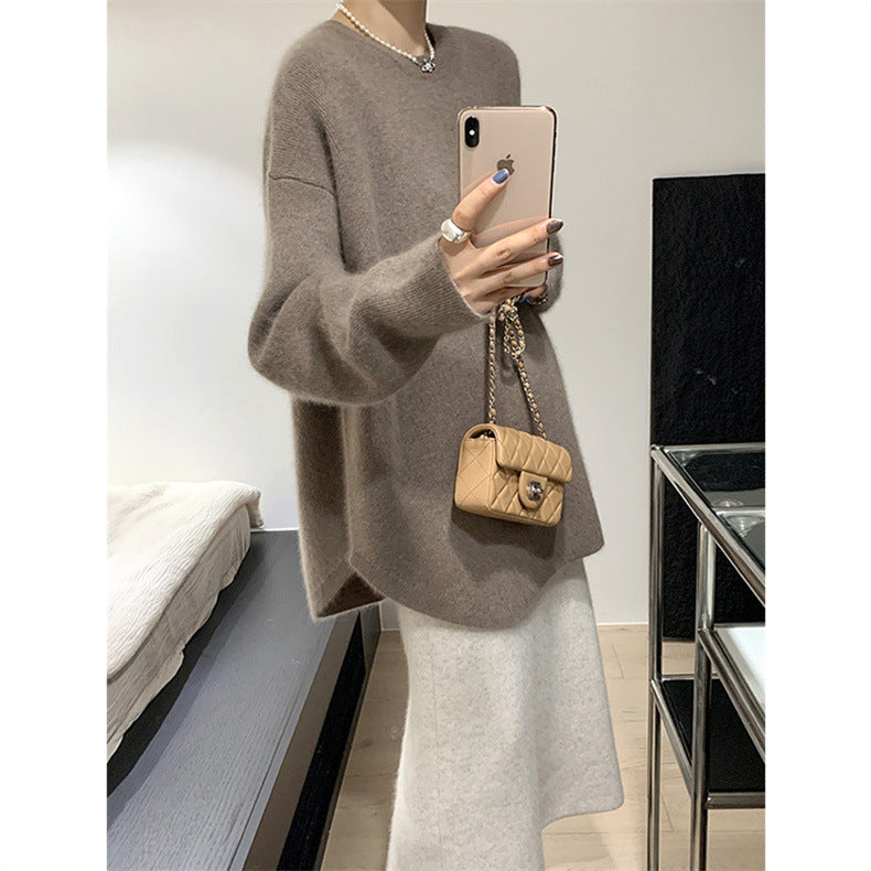 Casual Solid Color Knit Sweater