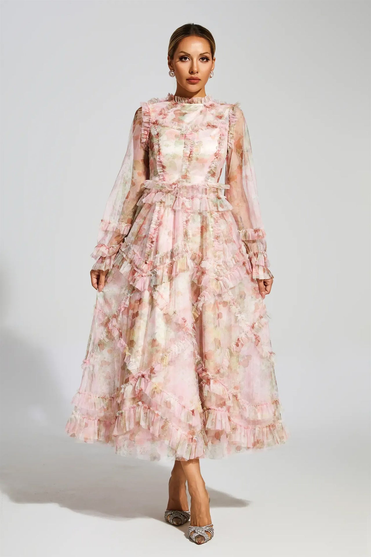 Natalia Floral Mesh Dress