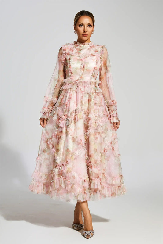 Natalia Floral Mesh Dress