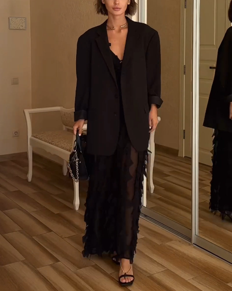 Elegant All-match Ruffled Lace-up Dress