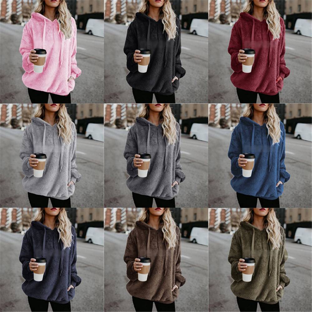 Zipper Regular Plain Patchwork Hooded Women's Hoodie