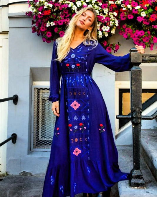 Boho women's camisole dress maxi tourism and leisure style