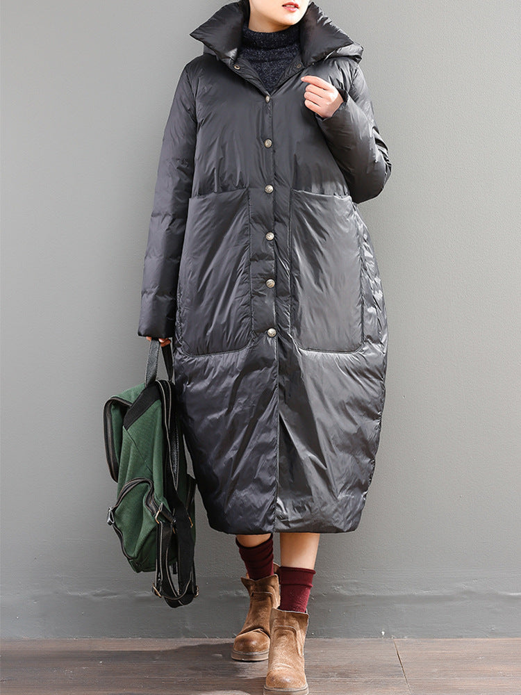 Classic Warm Solid Color Down Coat