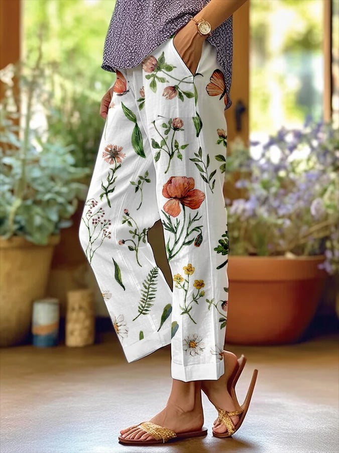 Comfort Loose Printed Trousers