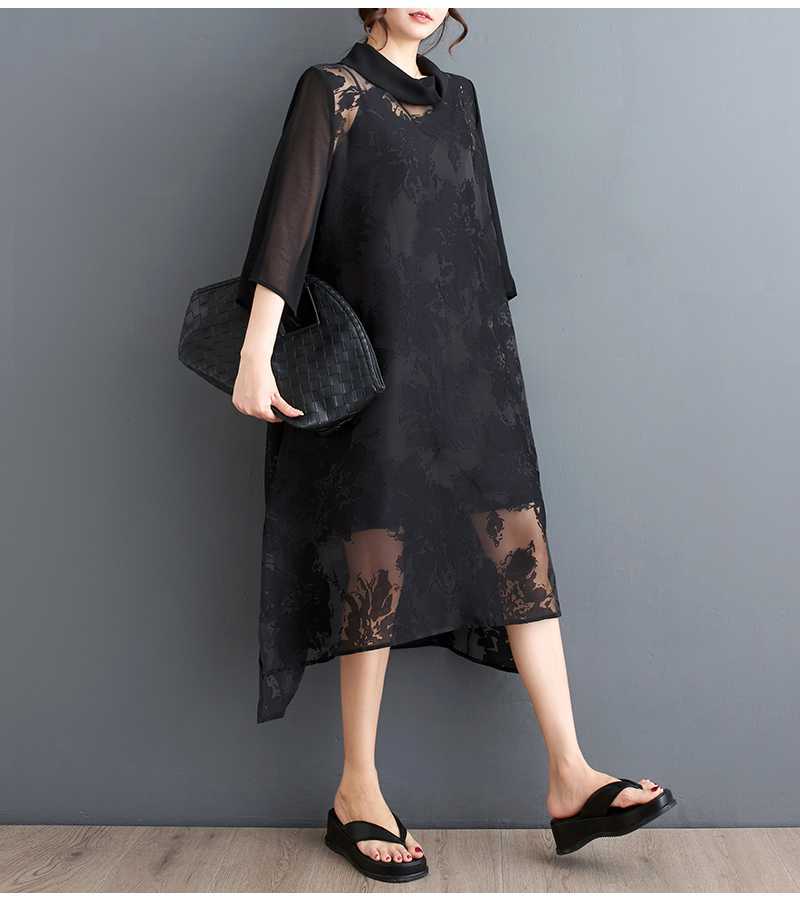 Vintage Jacquard Split Midi Dress