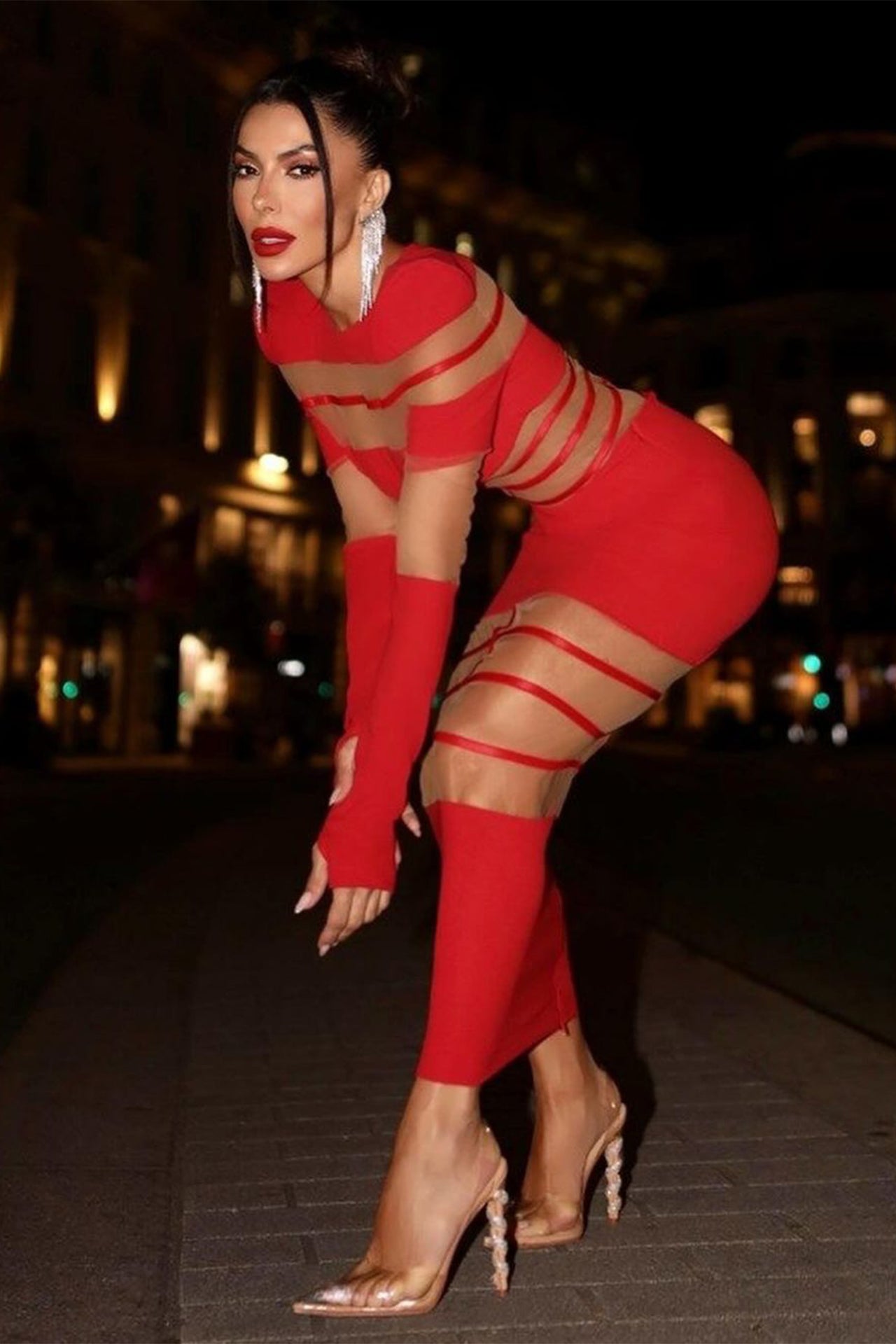 Rebecca Long Sleeve Midi Dress