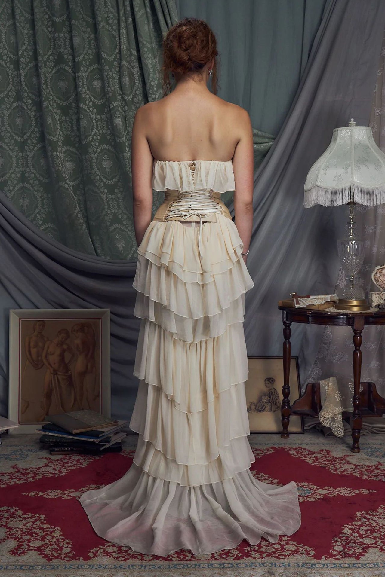 Rosalind Apricot Tiered Maxi Skirt Set