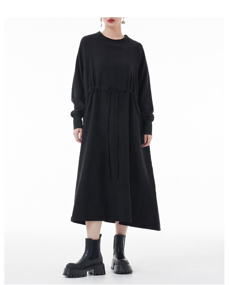 Personalized Tight Waist Long Sleeve Midi Dress