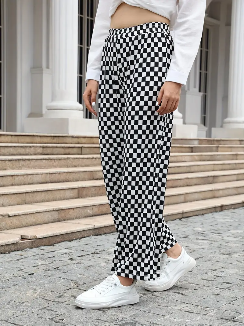 ⏰Hot Sale-Casual Checkerboard Wide-Leg Pants (Buy 2 Free Shipping)