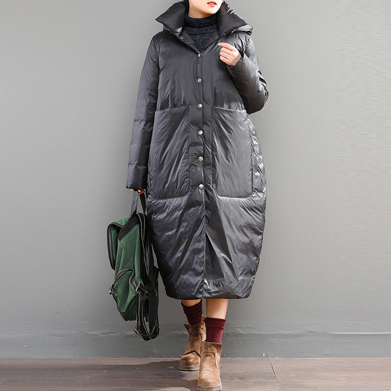 Classic Warm Solid Color Down Coat