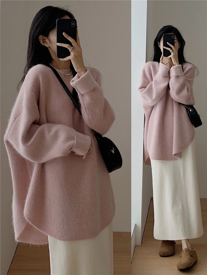 Casual Solid Color Knit Sweater