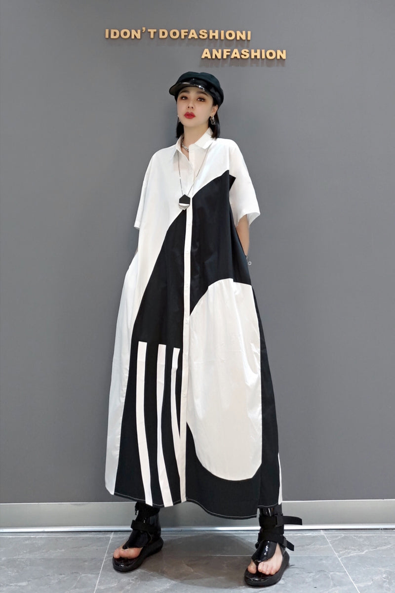 Personalized Colorblocked Short Sleeve Maxi Dress