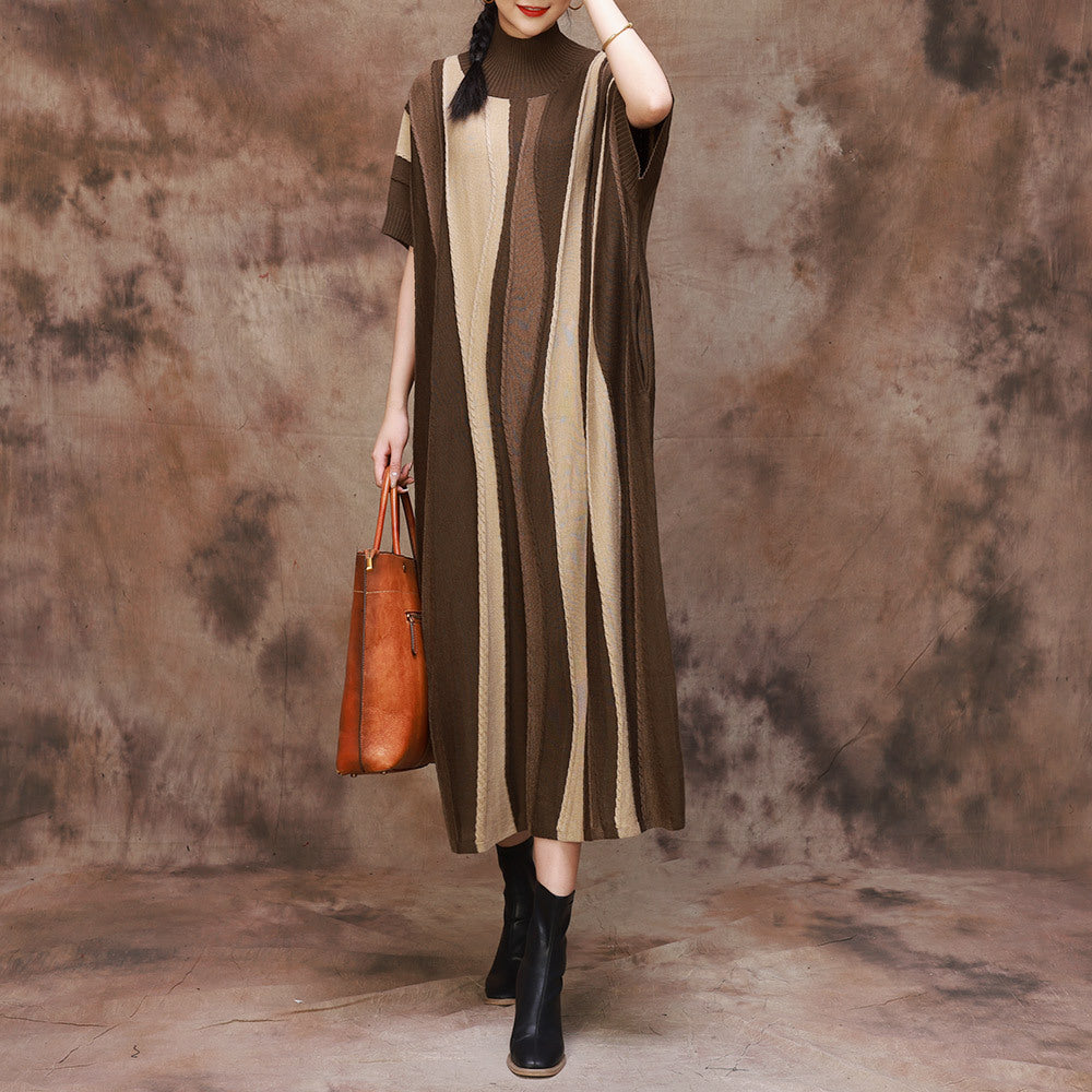 Original Design Knit Short Sleeve Midi Dress