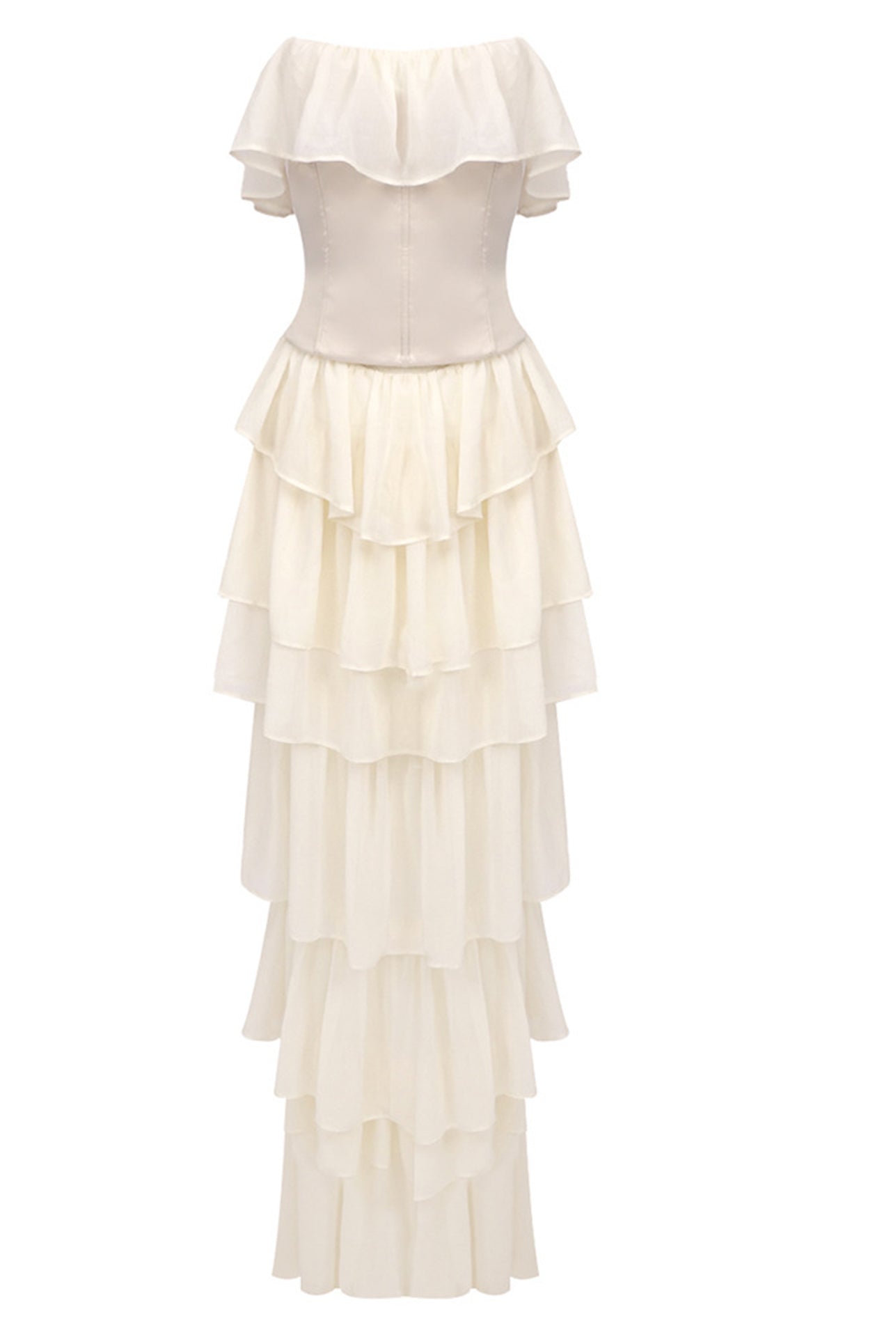 Rosalind Apricot Tiered Maxi Skirt Set