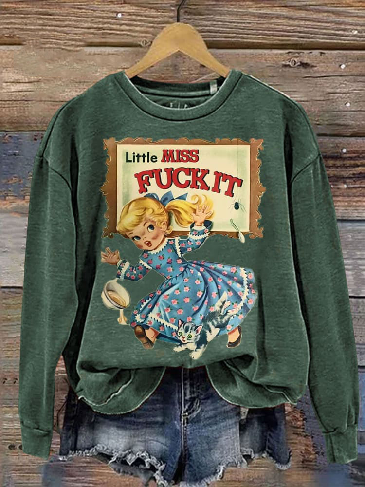 Women's Vintage 1980s Print Crew Neck Sweatshirt