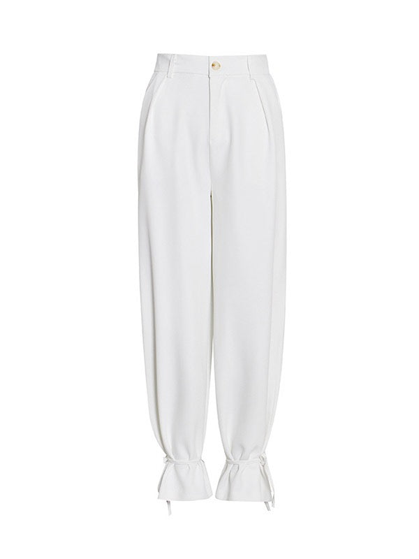 Column Long Sleeves Solid Color Lapel Blazer Pants Set Two Pieces Set