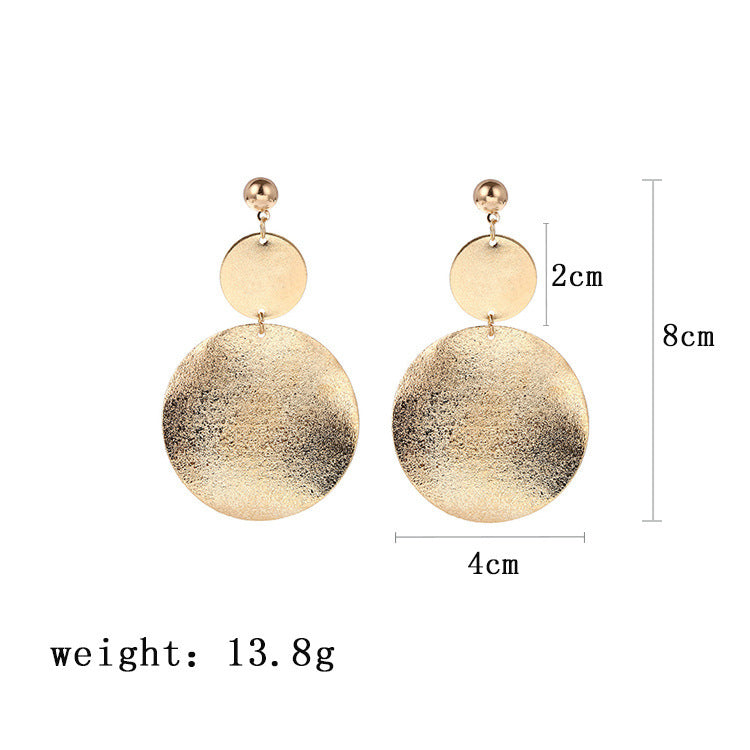 Vintage Exaggerated Geometric Frosted Piece Earrings