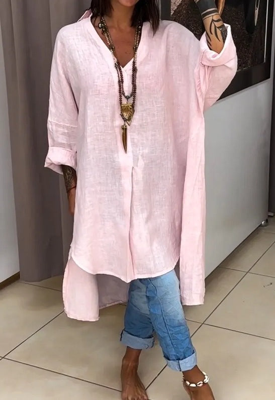 Casual Long Cotton Shirt Dress