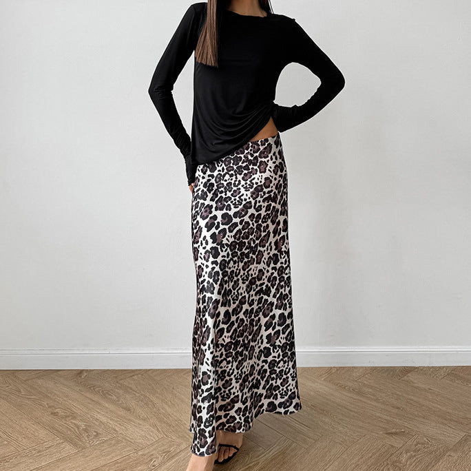 Stylish Leopard Printed Maxi Skirt