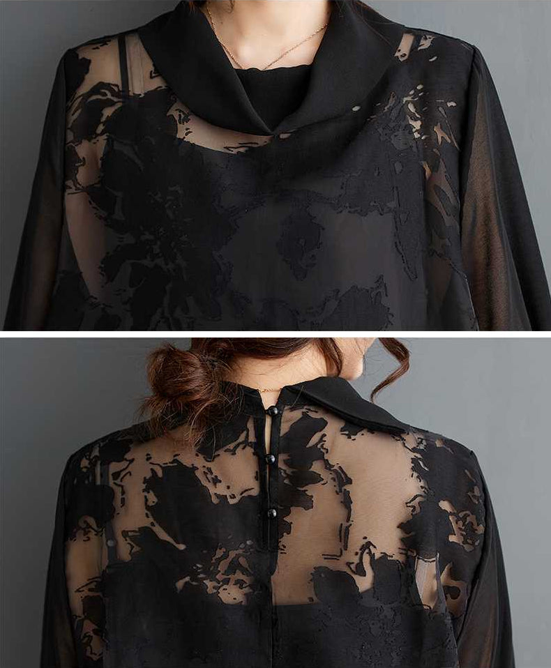 Vintage Jacquard Split Midi Dress