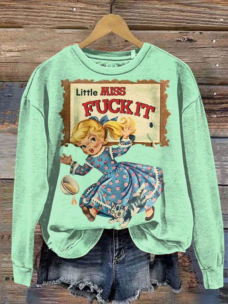 Women's Vintage 1980s Print Crew Neck Sweatshirt