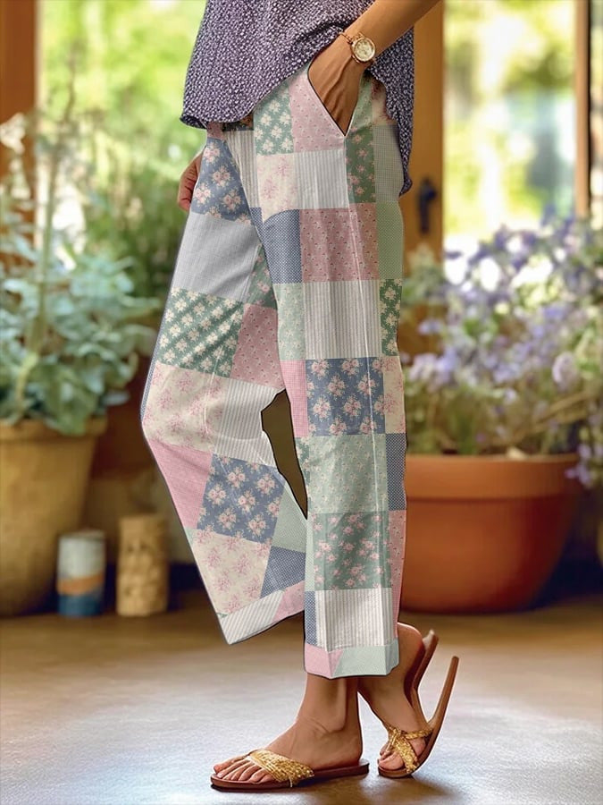 Comfort Loose Printed Trousers