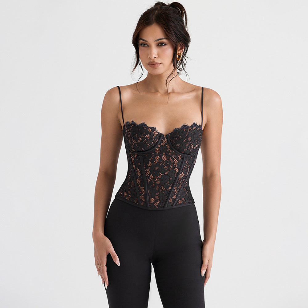 Autumn Lace Vest Hot Girl Camisole Women'S Fishbone Top