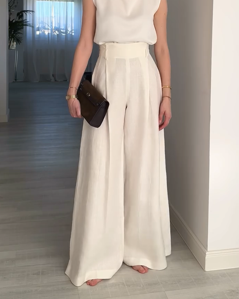 Stylish Classy Linen Wide  leg Pants
