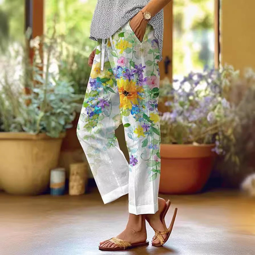 Comfort Loose Printed Trousers