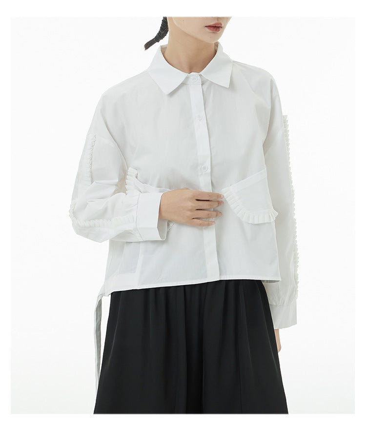 Personalized Solid Color Long Sleeve Lapel Shirt